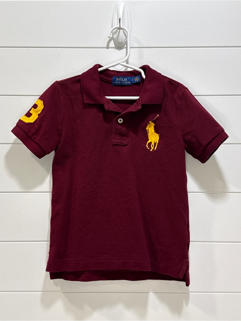 Polo by Ralph Lauren Burgundy Polo with Yellow Logo